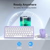 image:imageTECKNET Wireless Keyboard and Mouse Combo Mini Cordless Computer Keyboard and Mouse Set 24GHz Silent Adjustable 1600 DPI Quiet Click LagFree for Computer Laptop PC Windows Mac Chrome OSPurple