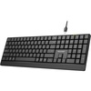 image:imageTECKNET Wired Keyboard UltraSlim USB Keyboard with ScissorSwitch Silent Keys Mechanical Feeling Kyeboard Ergonomic Foldable Stand Plug and Play for PCLaptopMac