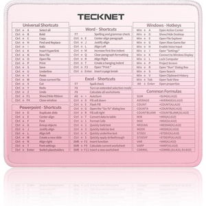image:imageTECKNET Mouse Pad for Excel Word PowerPoint Windows Shortcuts  Excel Cheat Sheet Desk Pad116x98 Inch NonSlip Waterproof Office Desk Mat Portable Durable Clear Printing BlackPinkMultiSoftware Shortcut