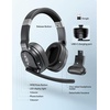 image:imageTECKNET Bluetooth Trucker Wireless Headset Noise Cancelling Mic for Work  Single Ear 50Hrs Battery 3 EQ Music Modes Clear Mic Wireless Headset for PC Truck Drivers Office amp Call CenterBlack