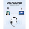 image:imageTECKNET Trucker Bluetooth Headset AI Noise Canceling Mic Wireless OnEar  AI Noise Canceling Mic reduces background noise for clear calls Wireless handsfree headset for truckers and office useLight Black