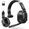 image:imageTECKNET Bluetooth Trucker Wireless Headset Noise Cancelling Mic for Work  Single Ear 50Hrs Battery 3 EQ Music Modes Clear Mic Wireless Headset for PC Truck Drivers Office amp Call CenterBlack
