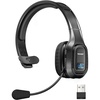 image:imageTECKNET Trucker Bluetooth Headset AI Noise Canceling Mic Wireless OnEar  AI Noise Canceling Mic reduces background noise for clear calls Wireless handsfree headset for truckers and office useLight Black