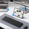 image:imageTECKNET Wireless Keyboards Full Size Bluetooth24G USB for Windows Black  External Cordless Computer Keyboard with Number Pad Multi Device for PC Desktop Laptop Chromebook AAA Battery OperatedBlack
