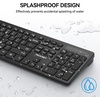 image:imageTECKNET Wireless Keyboards Full Size Bluetooth24G USB for Windows Black  External Cordless Computer Keyboard with Number Pad Multi Device for PC Desktop Laptop Chromebook AAA Battery OperatedBlack