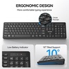 image:imageTECKNET Wireless Keyboards Full Size Bluetooth24G USB for Windows Black  External Cordless Computer Keyboard with Number Pad Multi Device for PC Desktop Laptop Chromebook AAA Battery OperatedBlack