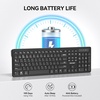 image:imageTECKNET Wireless Keyboards Full Size Bluetooth24G USB for Windows Black  External Cordless Computer Keyboard with Number Pad Multi Device for PC Desktop Laptop Chromebook AAA Battery OperatedBlack