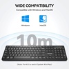 image:imageTECKNET Wireless Keyboards Full Size Bluetooth24G USB for Windows Black  External Cordless Computer Keyboard with Number Pad Multi Device for PC Desktop Laptop Chromebook AAA Battery OperatedBlack