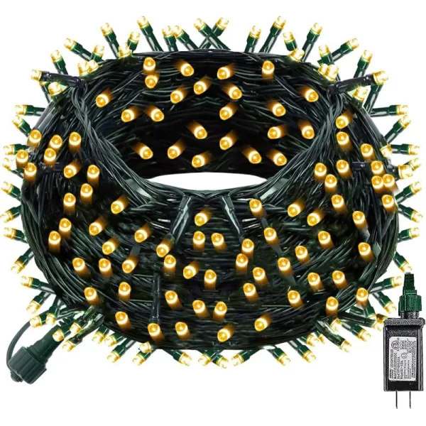 Dazzle Bright Christmas String Lights 100 LED 33 FT Connectable Fairy Lights with 8 Modes Waterproof Christmas Decorations for Indoor Outdoor Holiday Party Home Tree Decor MultiColoredWarm White