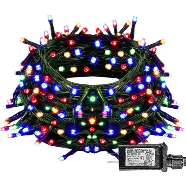 Dazzle Bright Christmas String Lights 100 LED 33 FT Connectable Fairy Lights with 8 Modes Waterproof Christmas Decorations for Indoor Outdoor Holiday Party Home Tree Decor MultiColoredMulticolor