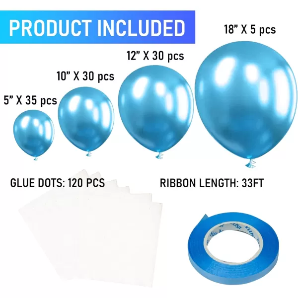 Dazzle Bright 100 PCS Blue Balloons Latex Balloons Different Party Balloon Kit for Balloon Garland Arch Birthday Party Graduation Baby Shower Wedding Holiday Decoration 1812105 Inch