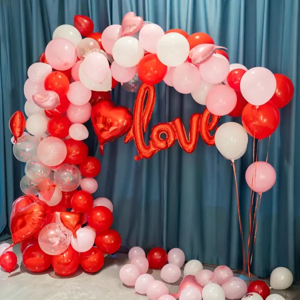 Dazzle Bright 260Pcs Valentines Day Balloon Arch Kit Galentines Love Balloon Garland Valentines Day Decorations for Party Wedding Birthday Proposal