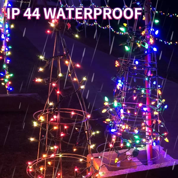 Dazzle Bright 245 FT Christmas C9 String Lights 50 LED 120V Extendable Green Wire Fairy Lights Outdoor with UL Certified for Patio Xmas Tree Wedding Yard Home Party House Decorations Multicolored