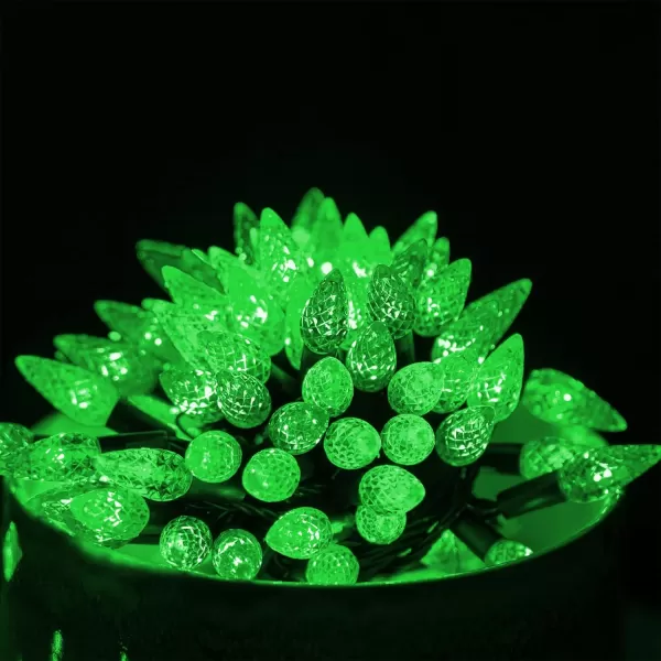 Dazzle Bright C6 Christmas String Lights 100 LED 33 FT Waterproof Connectable Green Wire Fairy Lights 8 Modes Christmas Lights for Indoor Outdoor Home Garden Yard Xmas Tree Decorations YellowGreen