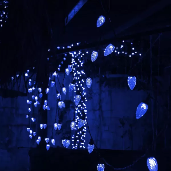 Dazzle Bright C9 Waterproof Blue Christmas Lights 50 LED 33ft Long Indoor Outdoor UseBlue