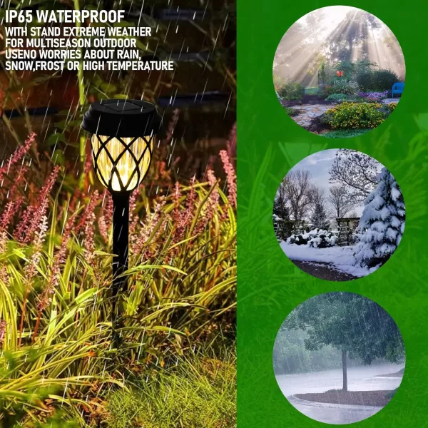 Dazzle Bright Solar Powered Pathway Lights Outdoor 10 Pack 17 Inch LED Warm White Night Lights Waterproof Garden Stake Lights for Path Walkway Driveway Yard Patio Garden Decor