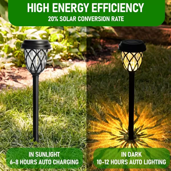 Dazzle Bright Solar Powered Pathway Lights Outdoor 10 Pack 17 Inch LED Warm White Night Lights Waterproof Garden Stake Lights for Path Walkway Driveway Yard Patio Garden Decor