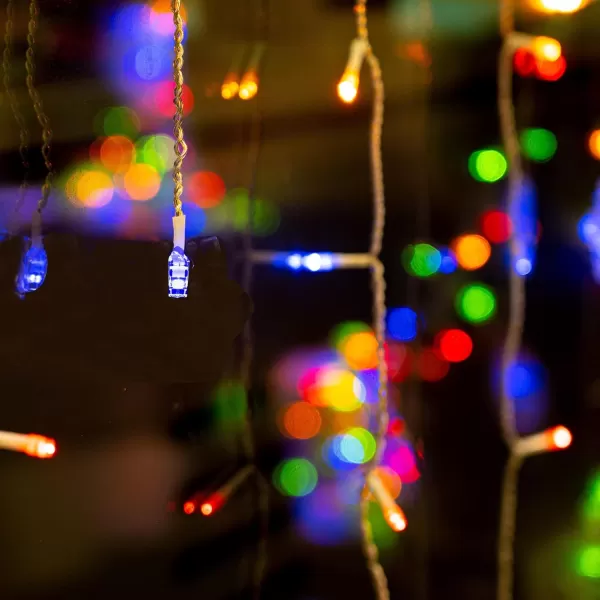 Dazzle Bright 360 LED Christmas Icicle Lights 295 FT 8 Modes Curtain Fairy Lights with 60 Drops Connectable Xmas String Lights for Outdoor Holiday Wedding Party Decorations MultiColoredMulticolor