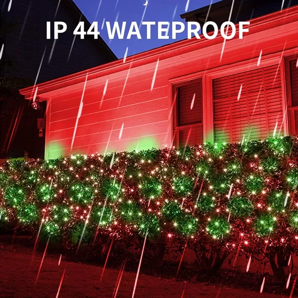 Dazzle Bright Christmas 360 LED Net Lights 12FT x 5 FT Connectable Waterproof String Lights with 8 Modes Christmas Decorations for Indoor Outdoor Xmas Party Yard Garden Decor WhiteRed and Green