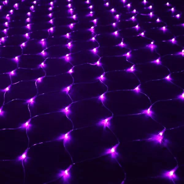 Dazzle Bright Christmas 360 LED Net Lights 12FT x 5 FT Connectable Waterproof String Lights with 8 Modes Christmas Decorations for Indoor Outdoor Xmas Party Yard Garden Decor WhitePurple