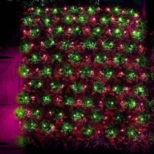 Dazzle Bright Christmas 360 LED Net Lights 12FT x 5 FT Connectable Waterproof String Lights with 8 Modes Christmas Decorations for Indoor Outdoor Xmas Party Yard Garden Decor WhiteRed and Green