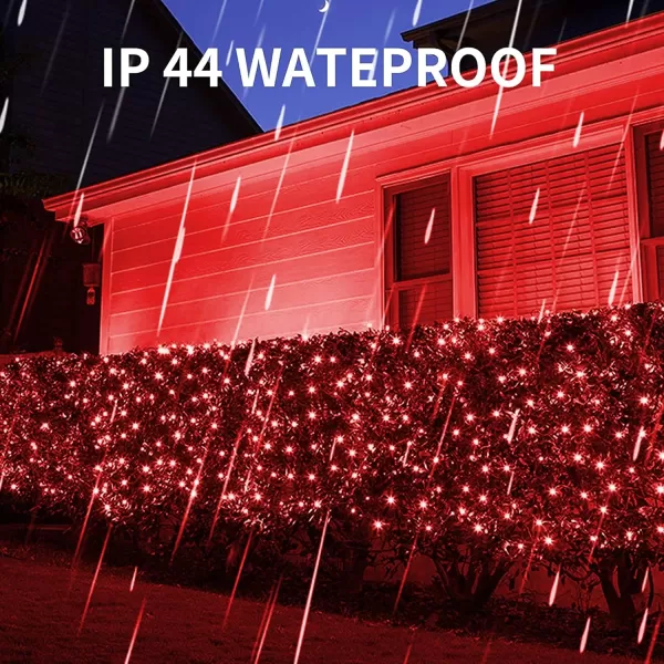 Dazzle Bright Christmas 360 LED Net Lights 12FT x 5 FT Connectable Waterproof String Lights with 8 Modes Christmas Decorations for Indoor Outdoor Xmas Party Yard Garden Decor WhiteRed