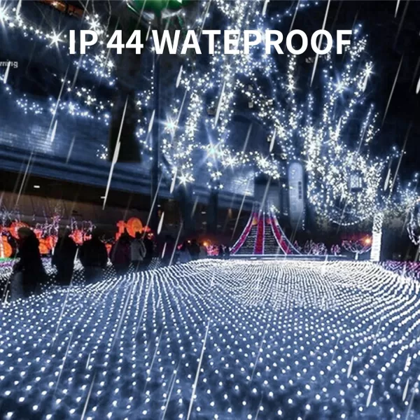 Dazzle Bright Christmas 360 LED Net Lights 12FT x 5 FT Connectable Waterproof String Lights with 8 Modes Christmas Decorations for Indoor Outdoor Xmas Party Yard Garden Decor WhiteWhite