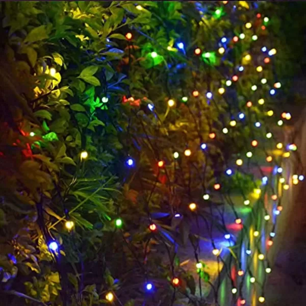 Dazzle Bright Christmas Net Lights 360 LED 12FT x 5 FT Green Wire Waterproof Connectable String Lights with 8 Modes Christmas Outdoor Lights for Bush Garden Party Wedding Holiday Decoration WhiteMulticolor