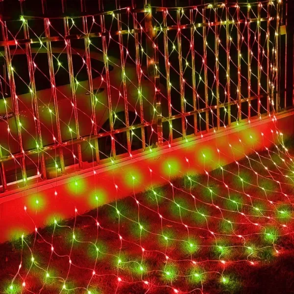 Dazzle Bright Christmas 360 LED Net Lights 12FT x 5 FT Connectable Waterproof String Lights with 8 Modes Christmas Decorations for Indoor Outdoor Xmas Party Yard Garden Decor WhiteRed and Green