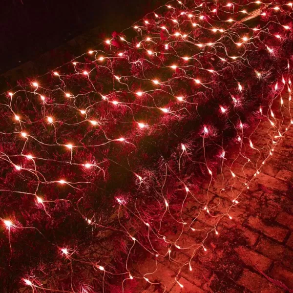 Dazzle Bright Christmas 360 LED Net Lights 12FT x 5 FT Connectable Waterproof String Lights with 8 Modes Christmas Decorations for Indoor Outdoor Xmas Party Yard Garden Decor WhiteRed