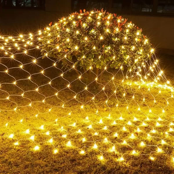 Dazzle Bright Christmas 360 LED Net Lights 12FT x 5 FT Connectable Waterproof String Lights with 8 Modes Christmas Decorations for Indoor Outdoor Xmas Party Yard Garden Decor WhiteWarm White