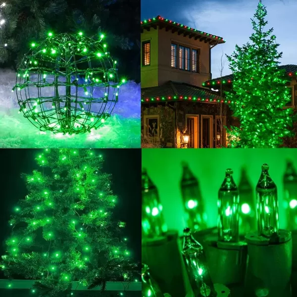 Dazzle Bright Battery Operated Christmas Lights 2 Pack Total 32FT 100LED Clear Mini String Lights Waterproof with 8 Modes for Xmas Indoor Outdoor Yard Holiday Wedding Decorations Red and GreenGreen