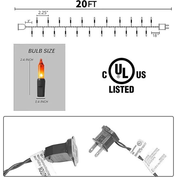 Dazzle Bright Christmas Mini String Lights 40FT 200 Count Incandescent Waterproof Fairy Lights Plug in Connectable Christmas Decorations for Indoor Outdoor Home Party Garden Yard Warm WhiteOrange