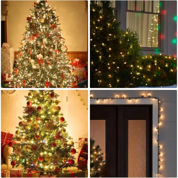 Dazzle Bright Christmas Mini String Lights 60FT 300 Incandescent Green Wire Fairy Lights UL Certified Christmas Decorations for Indoor Outdoor Yard Party Xmas Tree Decor MultiColoredWarm White