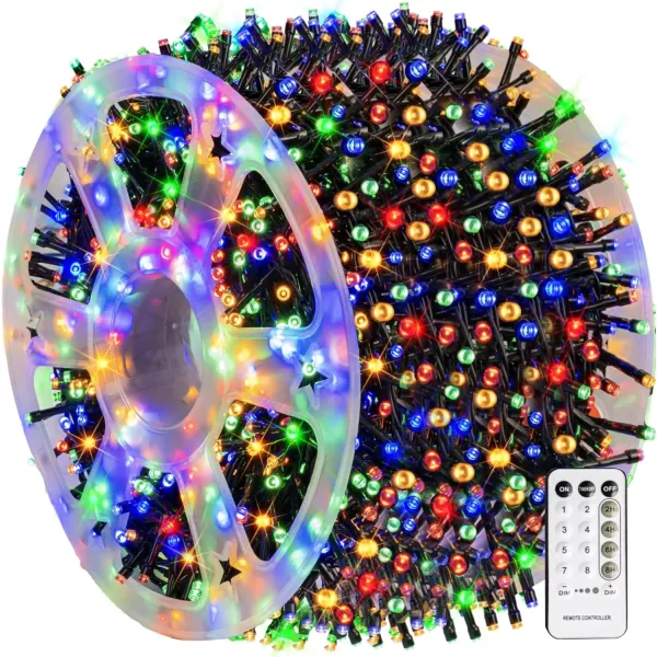 Dazzle Bright Outdoor Christmas String Lights 1000 LED 328 FT Plug in Fairy Light with Remote Control 8 Modes ampamp Timer Waterproof Decoration for Home Garden Yard Xmas Wedding BlueMulticolor