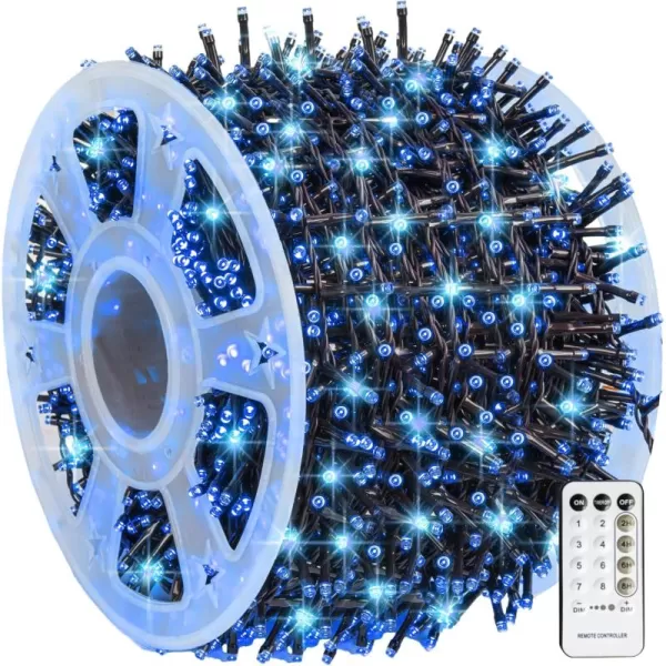 Dazzle Bright Outdoor Christmas String Lights 1000 LED 328 FT Plug in Fairy Light with Remote Control 8 Modes ampamp Timer Waterproof Decoration for Home Garden Yard Xmas Wedding BlueBlue