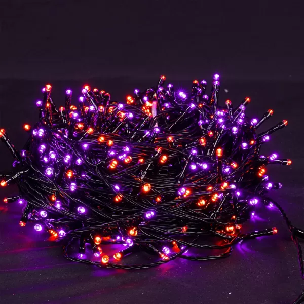 DAZZLE BRIGHT Halloween 300 LED String Lights 100FT Connectable String Lights with 8 Lighting Modes Halloween Decorations for Party Carnival Supplies Indoor Outdoor Yard Garden Decor PurplePurple  Orange