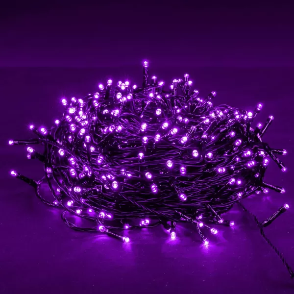 DAZZLE BRIGHT Halloween 300 LED String Lights 100FT Connectable String Lights with 8 Lighting Modes Halloween Decorations for Party Carnival Supplies Indoor Outdoor Yard Garden Decor PurplePurple