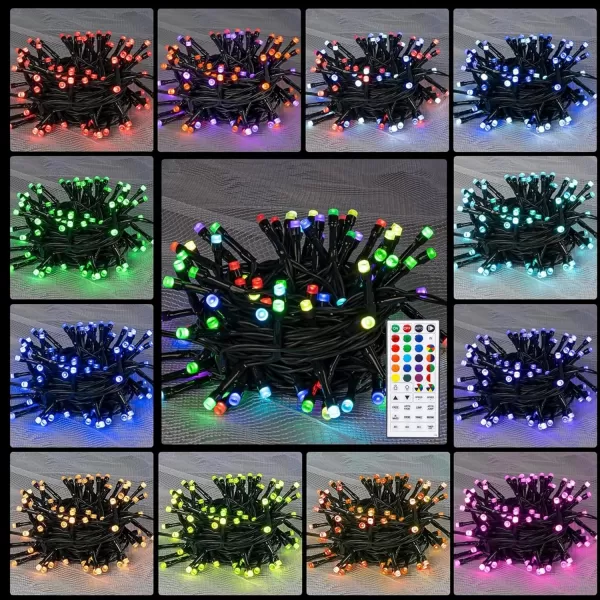Dazzle Bright Color Changing Christmas Lights 66ft 200 LED RGB String Lights with Remote ampamp Timer Fairy Lights for Indoor Outdoor Xmas Tree Party Wedding Christmas Decorations100 LED