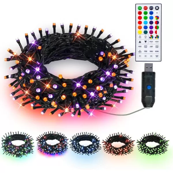 Dazzle Bright Color Changing Christmas Lights 66ft 200 LED RGB String Lights with Remote ampamp Timer Fairy Lights for Indoor Outdoor Xmas Tree Party Wedding Christmas Decorations100 LED