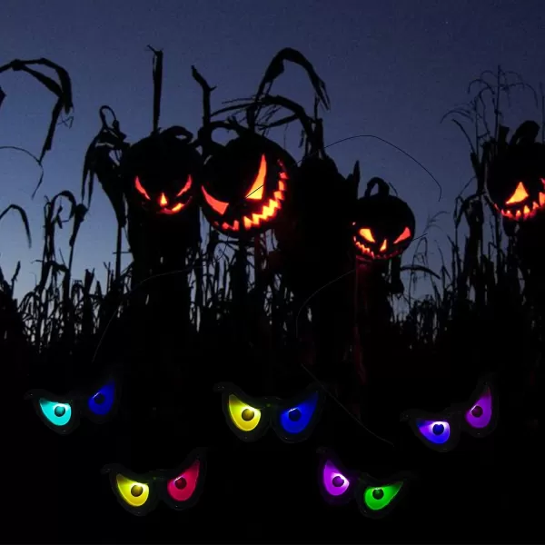 Dazzle Bright 10 LED RGB Flashing Eyes Halloween Decorations Battery Operated Light up Waterproof Halloween Lights for Indoor Outdoor Room Yard Garden Party