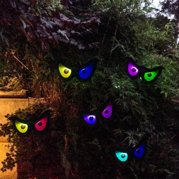 Dazzle Bright 10 LED RGB Flashing Eyes Halloween Decorations Battery Operated Light up Waterproof Halloween Lights for Indoor Outdoor Room Yard Garden Party