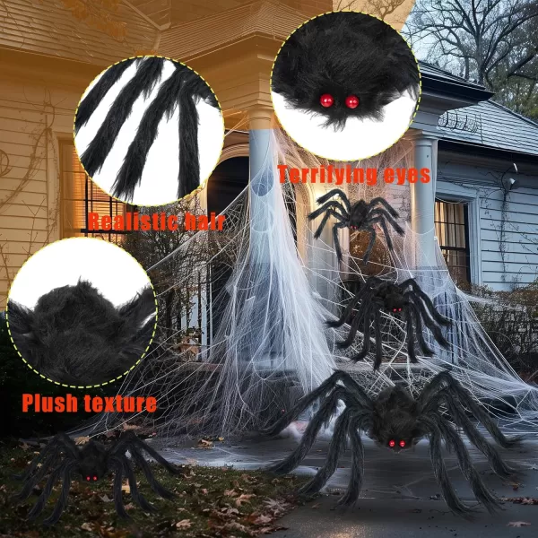 Dazzle Bright 250 LED Spider Web Halloween Lights 195 FT x 15 FT Giant Halloween Decorations for Indoor Outdoor House Garden Yard Party Purple ampamp OrangeBlack