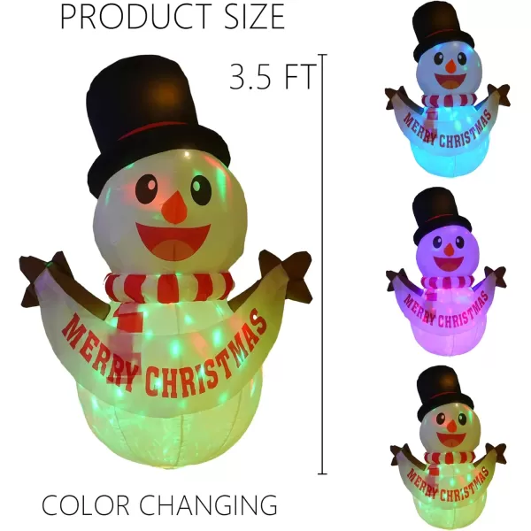 Dazzle Bright 35 FT Thanksgiving Inflatable Decorations Outdoor Turkey Broke Out from Window with Buildin LED Blow Up Inflatable Decoration for Thanksgiving Party Yard Garden Lawn DecorSnowman