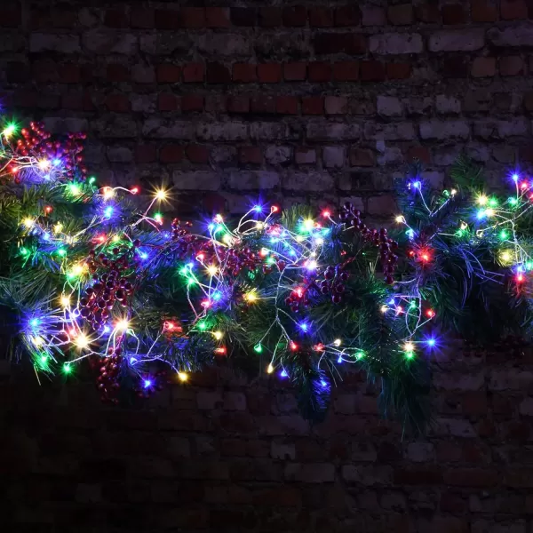Dazzle Bright Fairy Lights Battery Operated 4 Pack Total 80FT 240LED Silver Wire Waterproof Battery Operated String Lights Christmas Decorations for Indoor Outdoor Bedroom Yard Decor BlueMulticolor