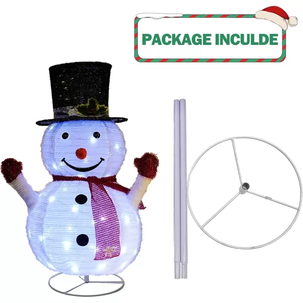 Dazzle Bright Snowman Christmas Decorations 3Piece Light Up 2D Snowman Family 60 L Snowman Waterproof for Indoor or Outdoor Garden Yard Lawn Holiday Party Decor PlushSnowman