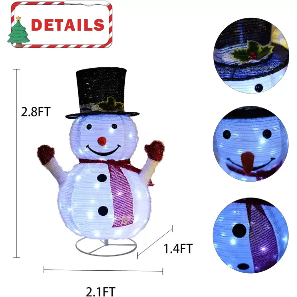 Dazzle Bright Snowman Christmas Decorations 3Piece Light Up 2D Snowman Family 60 L Snowman Waterproof for Indoor or Outdoor Garden Yard Lawn Holiday Party Decor PlushSnowman