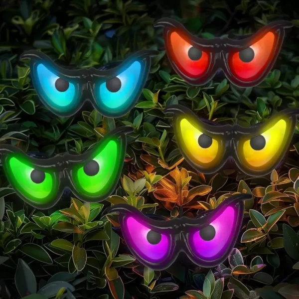 Dazzle Bright 10 LED RGB Flashing Eyes Halloween Decorations Battery Operated Light up Waterproof Halloween Lights for Indoor Outdoor Room Yard Garden Party