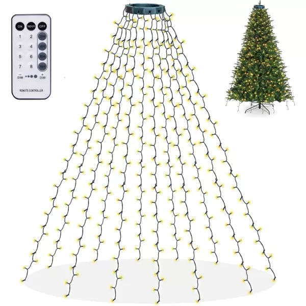 Dazzle Bright 360 LED Waterfall Tree Topper Lights  300 LED 100 FT Christmas String Lights