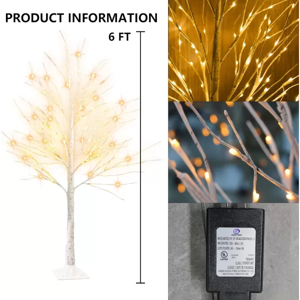 Dazzle Bright Lighted Tree 6 Ft Birch Tree with Fairy Lights for Decoration Inside Outside Birch Tree with 144 LED Lights for Christmas Holiday Wedding Home Room Decor 2 Pack1 Pack